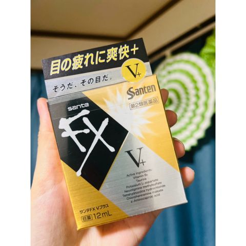 Nước Nhỏ Mắt Santen FX V+ Vàng 12ml - Giảm Mỏi Mắt, Làm Sáng và Dưỡng Mắt - Hàng Nội Địa Nhật Bản Chất Lượng Cao