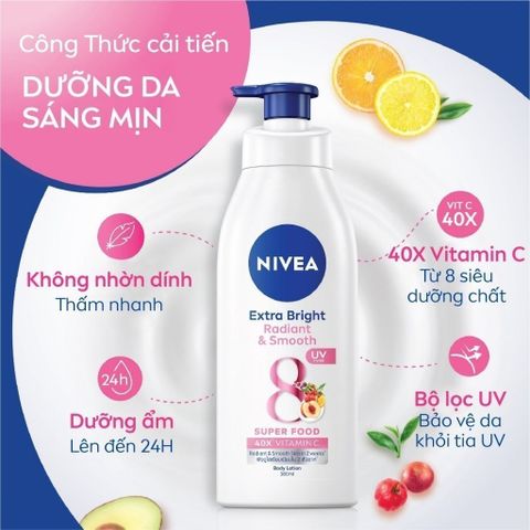 Sữa Dưỡng Thể NIVEA 350ml Phục Hồi Dưỡng Trắng Da - Dưỡng Ẩm, Làm Sáng Mịn Da, Bảo Vệ SPF30 Từ Thái Lan