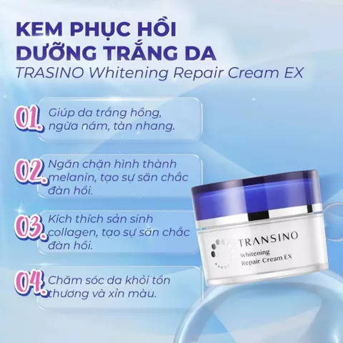 Kem Dưỡng Đêm Tái Tạo Da Transino Whitening Repair 35g – Phục Hồi Và Dưỡng Sáng Da Trong Giấc Ngủ