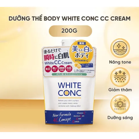 Kem Dưỡng Thể Nâng Tông Da White Conc CC Cream Nhật Bản – 200g 387555