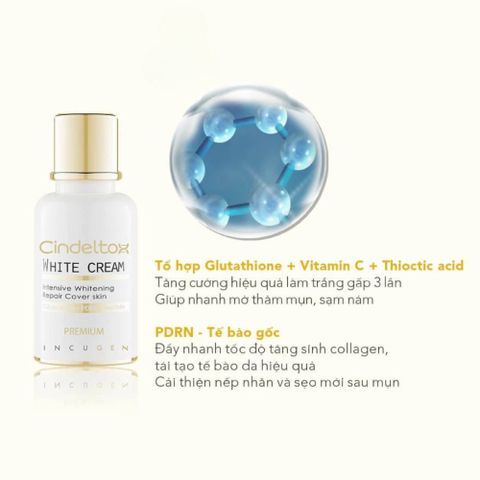 Kem Truyền Trắng Da Cindeltox Premium 50ml - Dưỡng Trắng An Toàn, Tăng Cường Độ Sáng, Phục Hồi Da, Dành Cho Mọi Loại Da