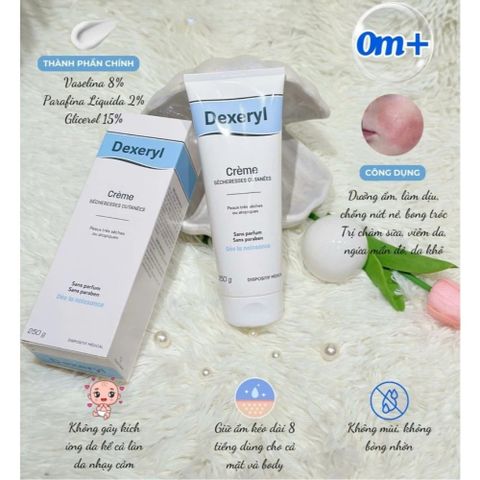 (Sales) Kem Dưỡng Da Chàm Sữa Dexeryl 50g/250g - Dưỡng Ẩm, Làm Dịu Da Khô, Nứt Nẻ, Phù Hợp Với Da Nhạy Cảm, Trẻ Sơ Sinh Chính hãng