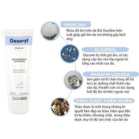 (Sales) Kem Dưỡng Da Chàm Sữa Dexeryl 50g/250g - Dưỡng Ẩm, Làm Dịu Da Khô, Nứt Nẻ, Phù Hợp Với Da Nhạy Cảm, Trẻ Sơ Sinh Chính hãng