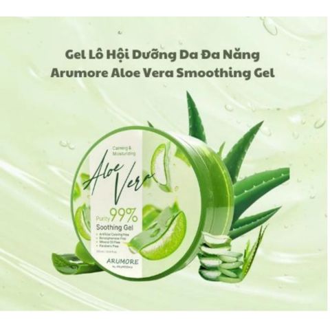 Gel Dưỡng Ẩm Arumore Aloe Vera 99% 300ml – Làm Dịu Da, Dưỡng Ẩm Đa Năng