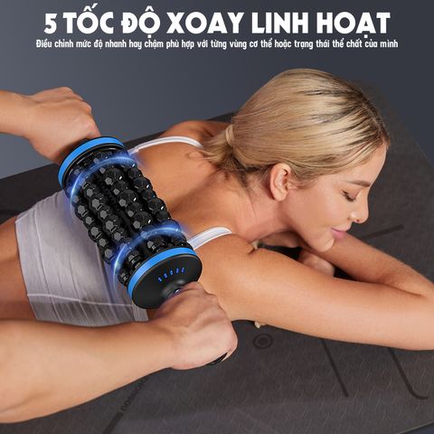 Con lăn massage thư giãn cơ bắp Puli PL-699DC - Thiết bị phục hồi cơ cấp tốc, pin sạc, hiệu quả massage 360 độ, hỗ trợ thể thao và thư giãn
