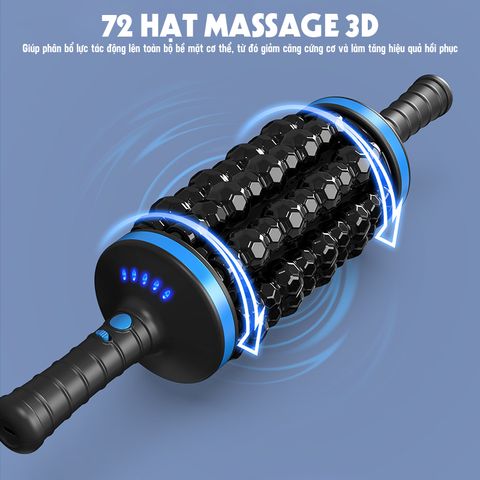 Con lăn massage thư giãn cơ bắp Puli PL-699DC - Thiết bị phục hồi cơ cấp tốc, pin sạc, hiệu quả massage 360 độ, hỗ trợ thể thao và thư giãn