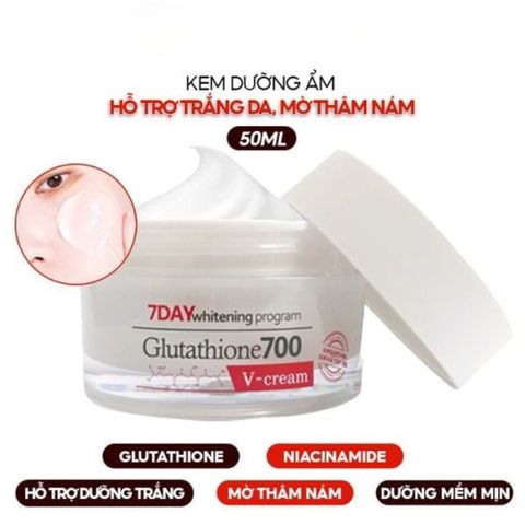 Kem Dưỡng Da Angel’s Liquid 7 Day Glutathione 700 V-Cream + Niacinamide 50ml - Làm Sáng Da, Cấp Ẩm, Làm Mờ Thâm nám