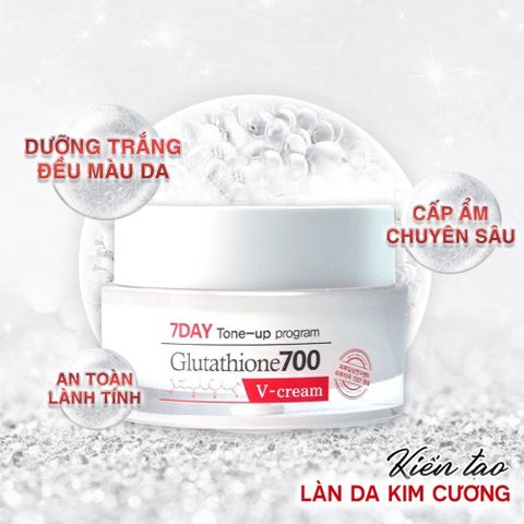 Kem Dưỡng Da Angel’s Liquid 7 Day Glutathione 700 V-Cream + Niacinamide 50ml - Làm Sáng Da, Cấp Ẩm, Làm Mờ Thâm nám