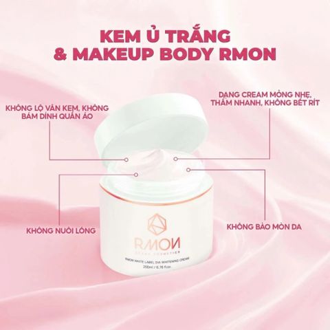 Kem Dưỡng Trắng Da Body Rmon White Label Dia Whitening Cream 200ml - Sáng Da, Cấp Ẩm, Chống Nắng An Toàn, Phù Hợp Mọi Loại Da