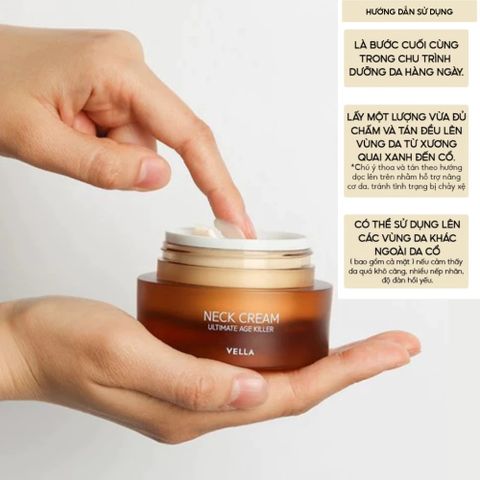 Kem Dưỡng Chống Lão Hóa Vùng Cổ Vella Neck Cream 50ml - Giúp Cổ Mịn Màng, Da Đàn Hồi, Chống Nếp Nhăn và Chảy Xệ