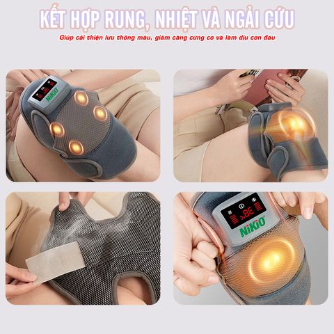 Máy Massage Đầu Gối Nikio NK-185D - Công Nghệ Massage Rung Nóng Giảm Đau, Thiết Kế Tiện Lợi Cho Người Cao Tuổi và Vận Động Viên