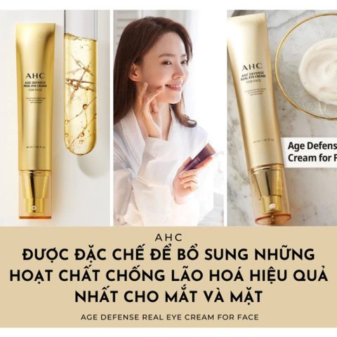 Kem Dưỡng Mắt Và Mặt AHC Age Defense 2-Trong-1 40ml - Chống Lão Hóa, Dưỡng Ẩm và Tăng Độ Đàn Hồi Da