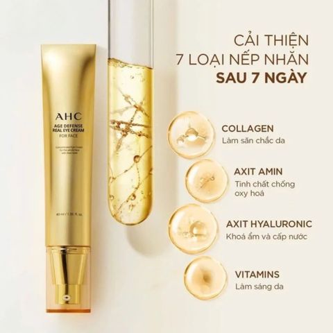 Kem Dưỡng Mắt Và Mặt AHC Age Defense 2-Trong-1 40ml - Chống Lão Hóa, Dưỡng Ẩm và Tăng Độ Đàn Hồi Da