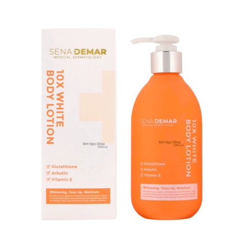 Kem Dưỡng Thể SenaDemar 10x White Body Lotion Dưỡng Trắng Da, Cấp Ẩm, Săn Chắc, Làm Mờ Thâm Nám