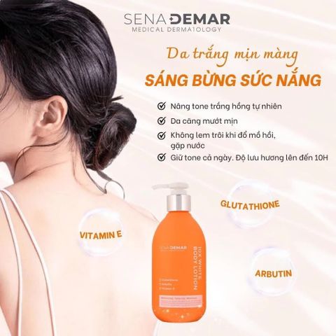 Kem Dưỡng Thể SenaDemar 10x White Body Lotion Dưỡng Trắng Da, Cấp Ẩm, Săn Chắc, Làm Mờ Thâm Nám