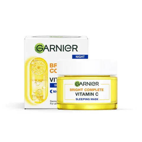Kem Dưỡng Sáng Da Garnier Bright Complete Vitamin C 50ml - Yoghurt Sleeping Mask & Water Gel Chăm Sóc Da Rạng Rỡ Ban Ngày, Ban Đêm