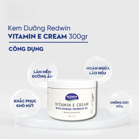 Kem Dưỡng Ẩm Redwin Vitamin E 330g - Phục Hồi Da, Giảm Nứt Nẻ, Dưỡng Mịn Da Cho Mặt Và Body