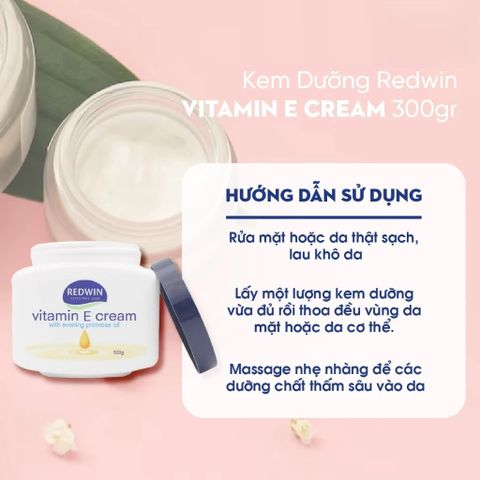 Kem Dưỡng Ẩm Redwin Vitamin E 330g - Phục Hồi Da, Giảm Nứt Nẻ, Dưỡng Mịn Da Cho Mặt Và Body