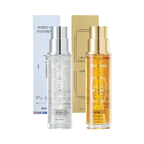 Tinh Chất Dưỡng Da Bergamo 24K Gold Bakuchiol Premium & White Vita Panthenol Premium Essence 120ml