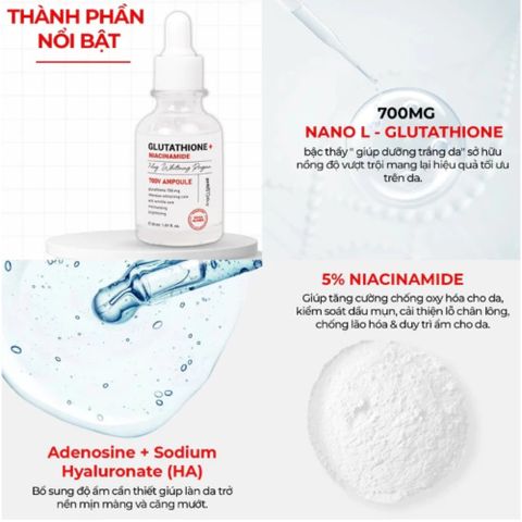 Tinh Chất Serum Dưỡng Trắng Da Angel’s Liquid 7 Day Glutathione 700mg - Giúp Làm Sáng Da, Mờ Nám, Căng Bóng Trong 30ml