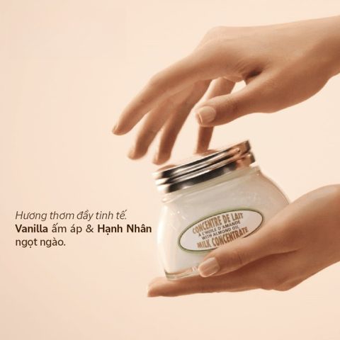 Kem Dưỡng Ẩm Săn Chắc Da Hạnh Nhân L'Occitane Almond Milk Concentrate 200ml - Cấp Ẩm, Mịn Màng, Phục Hồi Da Tự Nhiên