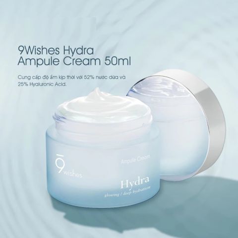 Bộ Đôi Dưỡng Ẩm Đa Tầng 9 Wishes Hydra Serum II 30ml và Kem Dưỡng 50ml - Phục Hồi Độ Ẩm cho Mọi Loại Da