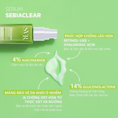 Serum SVR Sebiaclear 30ml - Chuyên Sâu Giảm Mụn, Mờ Thâm, Dưỡng Ẩm Cho Da Nhạy Cảm và Da Dầu