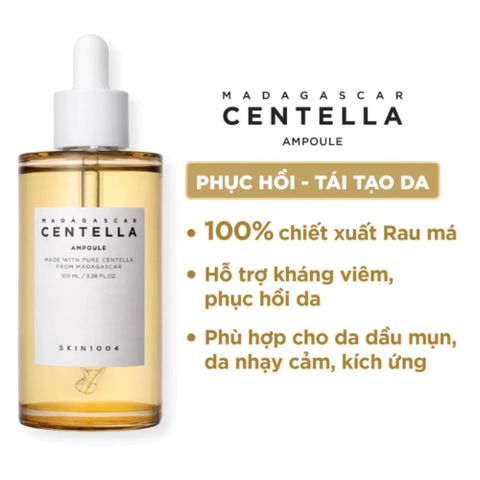 Tinh Chất Serum Rau Má Skin1004 Madagascar Centella 100ml - Giải Quyết Mụn và Da Nhạy Cảm, Làm Dịu và Phục Hồi Da Tổn Thương