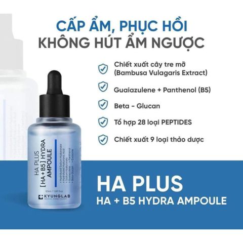 Tinh Chất Serum HA+B5 Kyung Lab - Phục Hồi Da Nhạy Cảm, Cấp Ẩm Đa Tầng, Làm Sáng, Ngăn Ngừa Lão Hóa 50ml – Dưỡng Da Cho Mọi Loại Da
