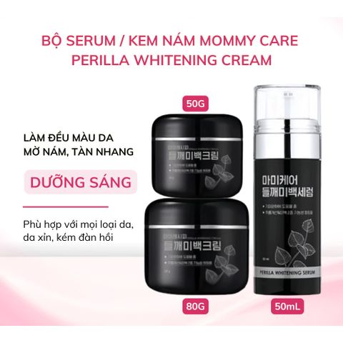 Bộ Serum & Kem Nám Mommy Care Perilla Whitening - Dưỡng Sáng, Giảm Sạm Nám, Làm Đều Màu Da 50ml & 50g/80g Hàn Quốc