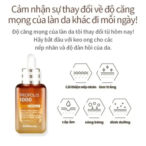 Tinh Chất Serum Keo Ong Wellderma Propolis 1000 - 50ml - Bí Quyết Cho Làn Da Sáng Khỏe, Căng Bóng