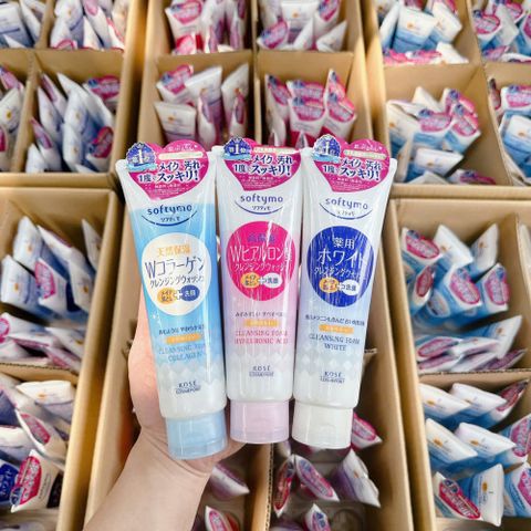 Sữa Rửa Mặt Dưỡng Da Kose Softymo Nhật Bản 220g - Làm Sạch Sâu, Dưỡng Ẩm, Dưỡng Trắng cho Mọi Loại Da, Sản Phẩm Best-Seller
