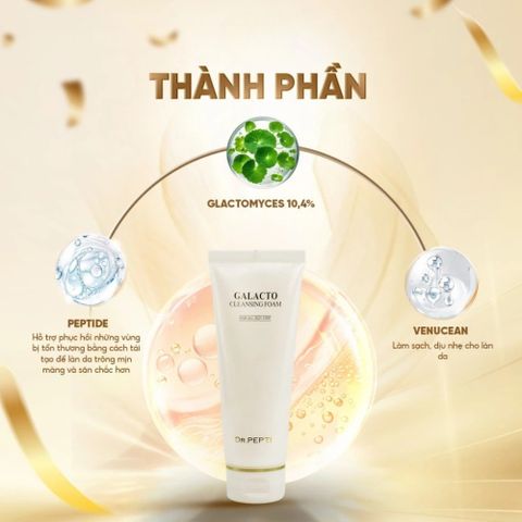 Sữa Rửa Mặt Tạo Bọt Dr.Pepti Galacto Cleansing Foam 110ml – Sạch Sâu, Sáng Mịn, Tái Tạo Da