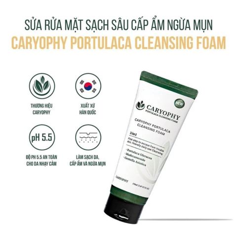 Sữa Rửa Mặt Caryophy 150ml - Ngừa Mụn Hiệu Quả, Sạch Sâu Gấp 2 Lần, Dưỡng Ẩm Chuyên Sâu, Phù Hợp Với Mọi Loại Da