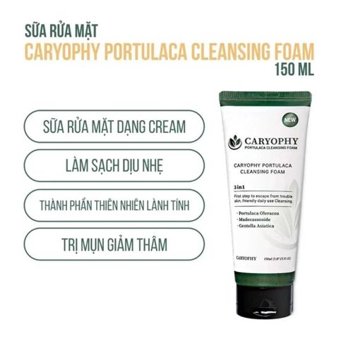 Sữa Rửa Mặt Caryophy 150ml - Ngừa Mụn Hiệu Quả, Sạch Sâu Gấp 2 Lần, Dưỡng Ẩm Chuyên Sâu, Phù Hợp Với Mọi Loại Da