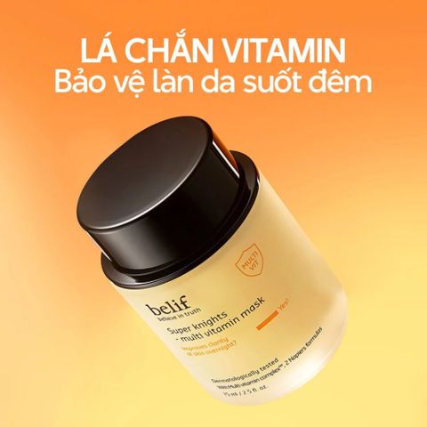 Mặt Nạ Ngủ Belif Super Knights 75ml - Dưỡng Ẩm, Phục Hồi Da Mệt Mỏi, Giúp Da Sáng Mịn Với Vitamin B3, C, E, B12