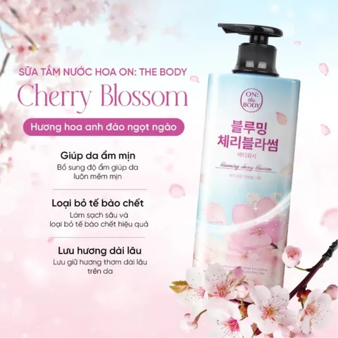 Sữa Tắm Dưỡng Ẩm On The Body 900g - Hương Nước Hoa Thiên Nhiên, Dưỡng Trắng & Làm Mềm Da Cho Mọi Loại Da
