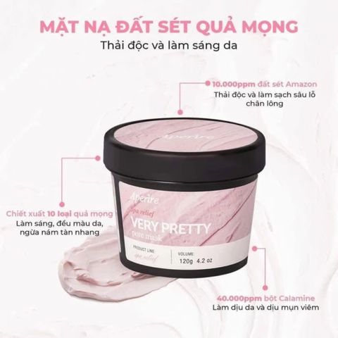 Mặt Nạ Đất Sét Aperire 120g - Thải Độc, Se Khít Lỗ Chân Lông, Dưỡng Sáng Da Cho Mọi Loại Da - Sản Phẩm Chăm Sóc Da Hàn Quốc