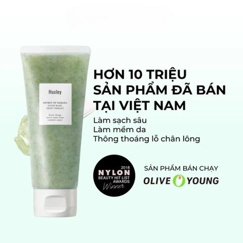 Tẩy Tế Bào Chết Huxley Scrub Mask Sweet Therapy 120g - Mặt Nạ Tẩy Tế Bào Chết Dưỡng Ẩm, Làm Sạch Nhẹ Nhàng, Da Mịn Màng