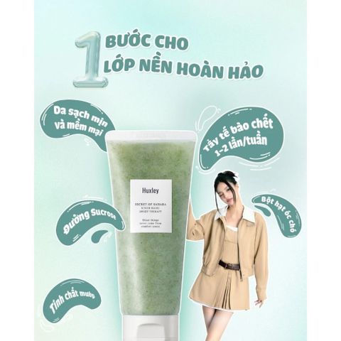 Tẩy Tế Bào Chết Huxley Scrub Mask Sweet Therapy 120g - Mặt Nạ Tẩy Tế Bào Chết Dưỡng Ẩm, Làm Sạch Nhẹ Nhàng, Da Mịn Màng