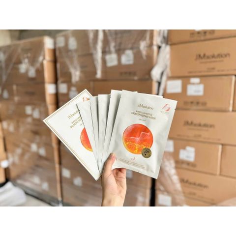 Mặt Nạ JMsolution Water Luminous Salmon Repair - Hộp 5 Miếng Cấp Ẩm, Phục Hồi Da, Chống Lão Hóa Cho Làn Da Mịn Màng, Căng Bóng