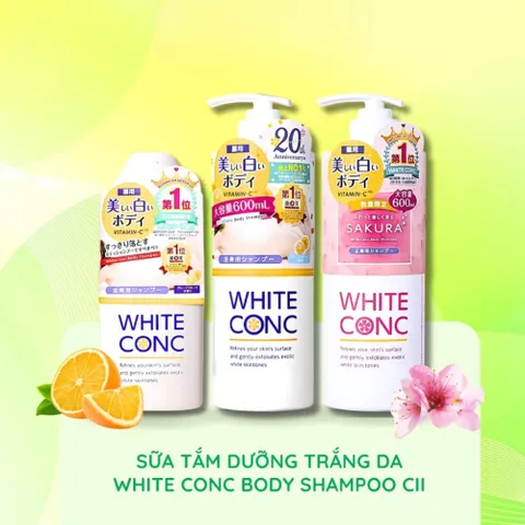 Sữa Tắm Trắng Da White Conc Body Vitamin C Nhật Bản 600ml – Dưỡng Ẩm, Làm Sạch 387888