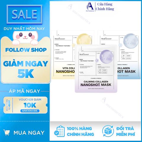Mặt Nạ Dạng Thạch Collagen MediAnswer Nanoshot – Làm Dịu, Dưỡng Sáng & Se Khít Lỗ Chân Lông