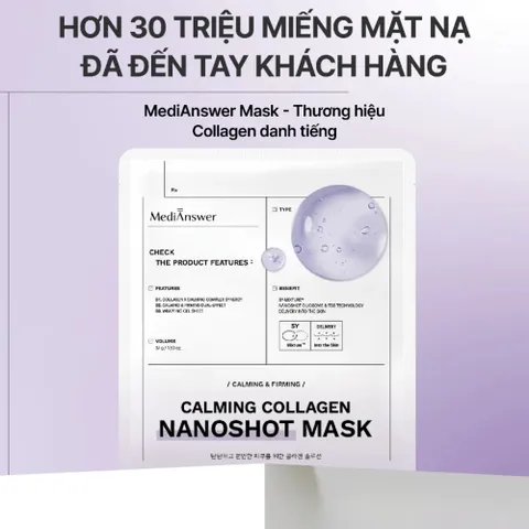 Mặt Nạ Dạng Thạch Collagen MediAnswer Nanoshot – Làm Dịu, Dưỡng Sáng & Se Khít Lỗ Chân Lông