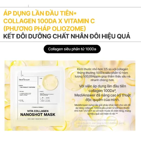 Mặt Nạ Dạng Thạch Collagen MediAnswer Nanoshot – Làm Dịu, Dưỡng Sáng & Se Khít Lỗ Chân Lông