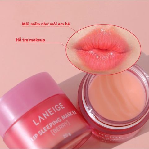 Mặt Nạ Ngủ Môi Laneige Lip Sleeping Mask 20g - Dưỡng Ẩm, Làm Mềm, Tẩy Tế Bào Chết Cho Môi - Chăm Sóc Đặc Biệt Cho Môi Khô