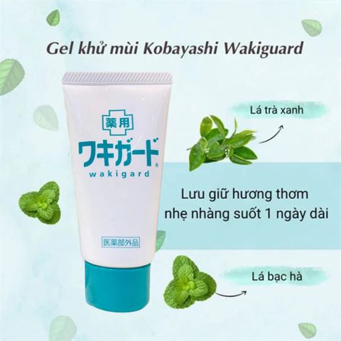 Gel Khử Mùi Hôi Nách Kobayashi Nhật Bản - Kiểm Soát Mồ Hôi 3-5 Ngày, Không Ố Vàng Áo, Dưỡng Trắng Da Nách 50g