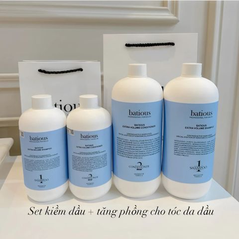 Dầu Gội Xả Batious 500ml - Phục Hồi Tóc Hư Tổn, Dưỡng Ẩm & Kiềm Dầu, Phù Hợp Nam Nữ, Công Thức Keratin & Collagen