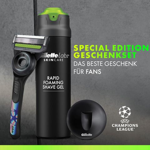 Dao cạo râu Gillette Labs UEFA Champions League - Phiên bản đặc biệt cho nam với 5 lưỡi cạo mượt mà và Flexdisc 2D tối ưu