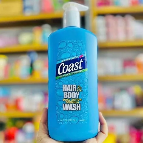 Sữa Tắm Gội Toàn Thân Coast Hair & Body Wash Mỹ 946ml – Sạch Sâu, Thơm Lâu, Mát Lạnh Sảng Khoái
